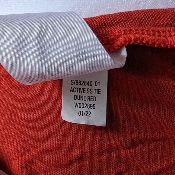 Banana Republic Active Short Sleeve Tee Tie Top Dune Red Medium - Picture 4 of 4